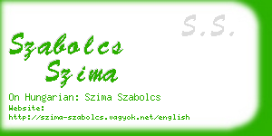 szabolcs szima business card